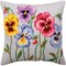 DIY Collection D'Art Pansies Flower Needlepoint 16" Cushion Pillow Top Kit